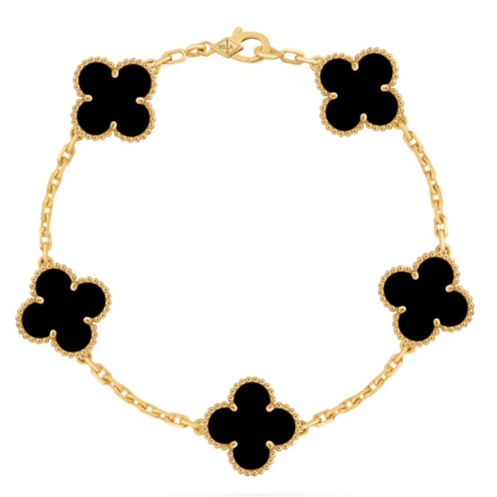 VINTAGE STYLE ALHAMBRA BLACK FOUR LEAF CLOVER BRACELET RESTOCKED!